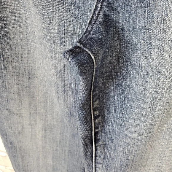 Vintage Gasoline Jeans Olympia Mid  Rise Straight Leg Size 14 Embroidered - Picture 12 of 14